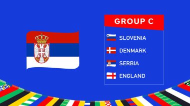 Sırbistan C Grubu Avrupa Ulusları 2024 Avrupa Takım Ülkeleri Avrupa Futbol Sembol Logosu Tasarım Vektörü İllüstrasyonu