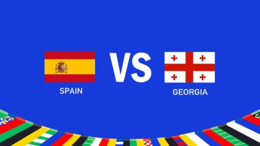 İspanya ve Gürcistan Bayrak Tasarımı Avrupa Ulusları 2024 Avrupa Takım Ülkeleri Avrupa Futbol Sembolü Logo Vektörü İllüstrasyonuyla Eşleşiyor