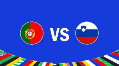 Portekiz ve Slovenya Bayrak Tasarımı Avrupa Ulusları 2024 Takım Ülkeleri Avrupa Almanya Futbol Sembolü Logo Vektörü İllüstrasyonuyla Eşleşiyor