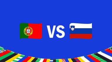 Portekiz ve Slovenya Amblem Tasarımı Avrupa Milletleri 2024 Avrupa Takım Ülkeleri Avrupa Almanya Futbol Sembol Logo Vektör İllüstrasyonuyla Eşleşiyor