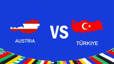 Avusturya ve Türkiye, Amblem Haritası Tasarımı Avrupa Ulusları 2024 Avrupa Takım Ülkeleri Avrupa Almanya Futbol Sembolü Logo Vektör İlülasyonu