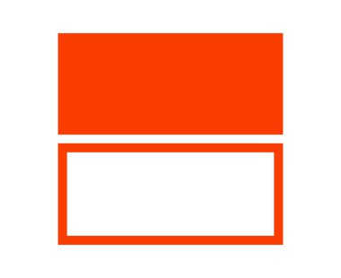 Dikdörtgen Geometrik Çizgi ve Dikdörtgen Şekil Turuncu Sembol Çizimi