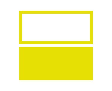 Dikdörtgen Geometrik Şekil ve Dikdörtgen Dış Hatlar Sarı Sembol Vektörü İllüstrasyonu