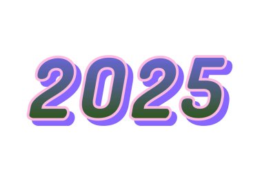 Mutlu yıllar 2025 Tasarım Gerçekçi Dekorasyon Soyut Logo Sembol Vektörü İllüstrasyonu