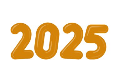 Mutlu yıllar 2025 Soyut Sarı Gerçekçi Tasarımcı Logo Sembol Vektör İllüstrasyonu