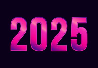 2025 Mutlu Yeni Yıl Tasarımı Pembe Zarif Sanat Soyut Çizim Vektörü