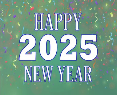 Mutlu yıllar 2025 Soyut Şenlik Tasarım Vektörü İllüstrasyonu