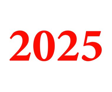 2025 Mutlu Yeni Yıl Tasarımı Kırmızı Soyut Logo Sembol Vektörü İllüstrasyonu