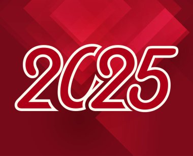 2025 Mutlu Yıllar Pembe Tasarım Soyut Logo Sembol Vektörü İllüstrasyonu