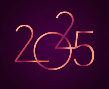2025 Mutlu Yeni Yıl Tasarımı Soyut Logo Sembol Vektör İllüstrasyonu