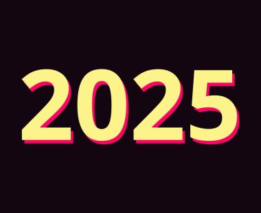 Mutlu yıllar 2025 Soyut Tasarım Logosu Sembol Vektör İllüstrasyonu