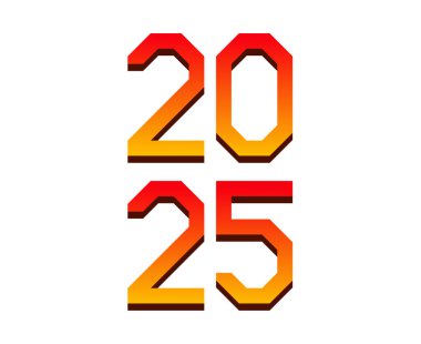 Mutlu yıllar 2025 Turuncu Tasarım Soyut Vektör İllüstrasyonu