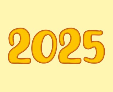 2025 Mutlu Yıllar Sarı Tasarım Soyut Seçkin Vektör İllüstrasyonu