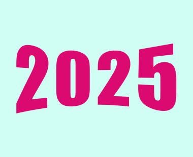 Mutlu yıllar 2025 Soyut Pembe Tasarım Vektör Sembol İllüstrasyonu