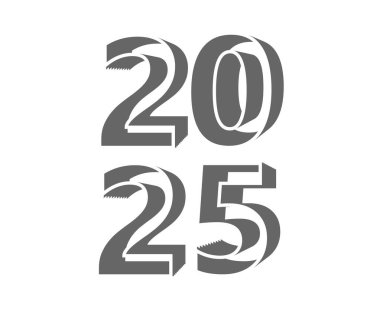 2025 Mutlu Yeni Yıl Tasarımı 3D Vektör Soyut Sembol İllüstrasyonu