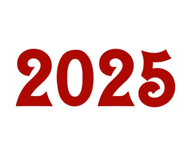 2025 Mutlu Yeni Yıl Tatil Tasarımı Kırmızı Soyut Vektör İllüstrasyonu