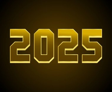 Mutlu yıllar 2025 Soyut Kahverengi Gerçekçi Tipografi Numaraları Tasarım Vektörü İllüstrasyonu