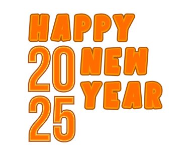 2025 Mutlu Yıllar Typography Orange Design Abstract Vector Illustration