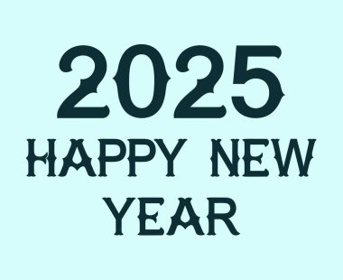 2025 Mutlu Yıllar Tipografisi Yeşil Cyan Tasarımı Soyut Vektör İllüstrasyonu