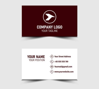 Modern Tasarım Kartı, şekil vektörü olan Şirket Logosu Profesyonel Şirketi ile Maroon ziyaretçi kartının şablonu