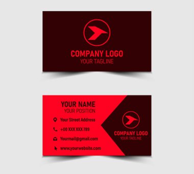 Modern Tasarım Kartı, şekil vektörü olan şirket logosu ile Pembe kartvizit şablonu