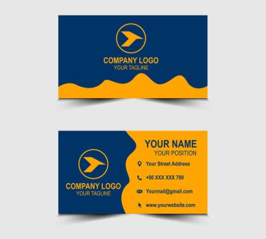 Modern Tasarım Kart Şablonu: Turuncu ve Yeşil Kartvizit. Şirketin logosu Profesyonel Vektör Şirketi.
