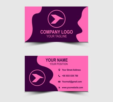 Modern Tasarım Kartı Mor Şablon Şablon Şirket Logosu Vektör şekilli Profesyonel şirket