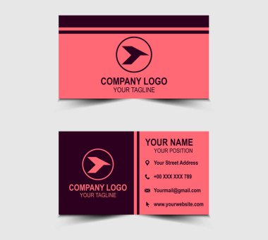 Kartvizit Modern Tasarım şablonu, şekil vektörü olan şirket logosu profesyonel şirketinin ziyaret kartı Pembe Rengi