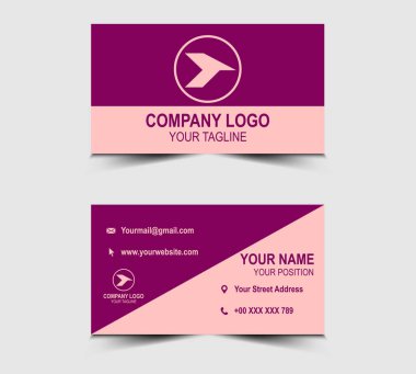 Modern Tasarım Kartı Mor Şablonu, şekil vektörü olan Şirket Logosu Profesyonel Şirketi