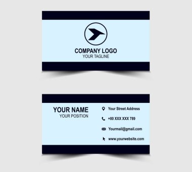 Modern Tasarım kartviziti. Mavi ve Cyan. Şirketin logosu.