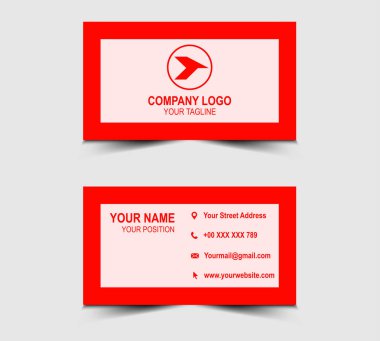 Modern Tasarım kartviziti Kırmızı, şekil vektörü olan profesyonel şirket logosu.