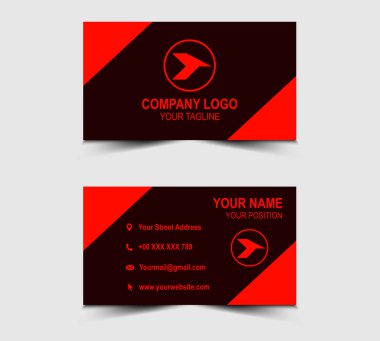 Modern Tasarım kartviziti Kırmızı, şekil vektörü olan profesyonel şirket logosu.
