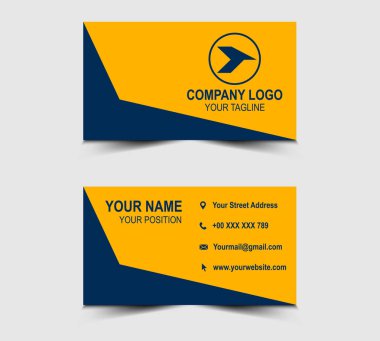 Şirket logosu olan Modern Tasarım kartviziti Kurumsal Yeşil ve Turuncu Renkli Vektör