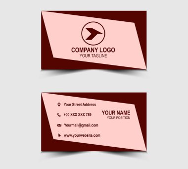 Şirket Logosu Profesyonel Maroon Renkli, şekil vektörü olan Modern Tasarım kartviziti