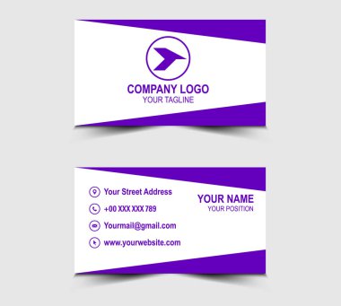Şirket Logosu Profesyonel Mor Renkli Şekil Vektörü olan Modern Tasarım kartviziti