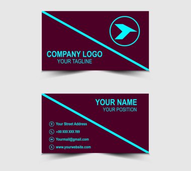 Şirket logosu Mor ve şekil vektörü Cyan olan Modern Tasarım kartviziti