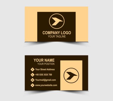 Şirketin logosu olan Modern Tasarım kartviziti Vector şekilli Brown Şirketi
