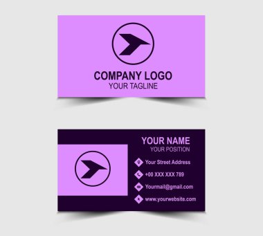 Şirket Logosu Profesyonel Mor Şekilli Modern Tasarım kartviziti