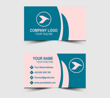 Modern Tasarım Yeşil Cyan kartviziti. Şirketin logosu. Vektör şekilli profesyonel şirket.