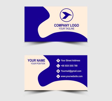Modern Tasarım Mavi Kartvizit ve şekil vektörü olan şirket logosu.