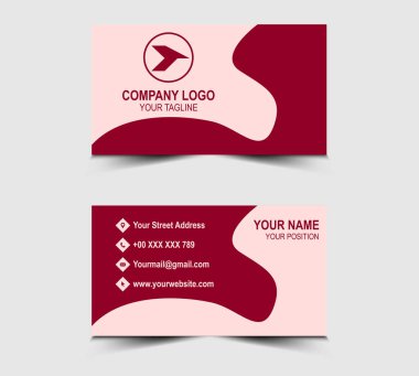 Modern Tasarım Pembe Kartvizit ve şekil vektörü olan şirket logosu.