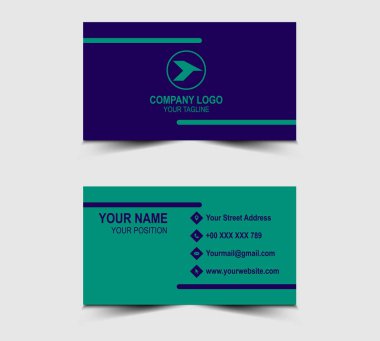Modern Tasarım Yeşil ve Mavi kartvizit. Şirketin logosu. Vektör şekilli profesyonel şirket.