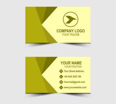 Modern Tasarım Sarı Kartvizit ve şekil vektörü olan şirket logosu.