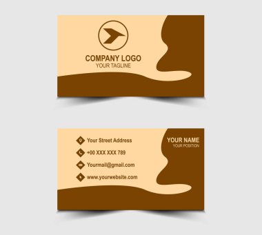 Şirket Logosu Profesyonel Şirketi 'nin kartviziti Modern Vektör Tasarımı Kahverengi Renkli ziyaret kartı