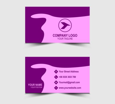 Modern Vektör Tasarımı Mor Renkli Kartvizit Şirket Logosu Profesyonel Şirketi