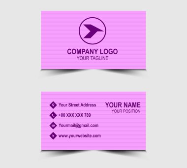 Modern Vektör Tasarımı Mor kartvizit. Şirket Logosu Profesyonel Şirketi.
