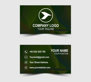 Şirket logosu ile Modern Tasarım kartviziti Yeşil Harmanlanmış Dalga Arkaplanı olan Profesyonel Kurum