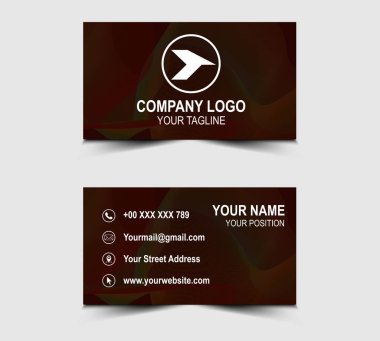 Şirket logosu olan Modern Tasarım kartviziti. Kahverengi Karışık Dalga Arkaplanı olan profesyonel şirket.