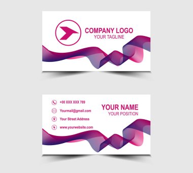 Mor Karışımlı Modern Tasarım Şirket Logosu Profesyonel Şirket Kartviziti