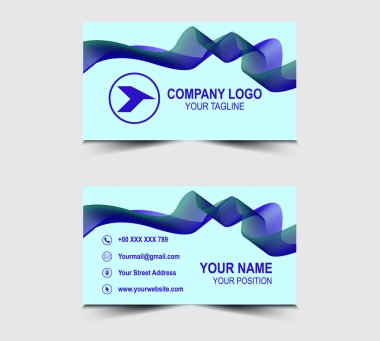 Şirket Logosu Profesyonel Şirketi ile Modern Tasarım Mavi Karışım Dalga Efekti kartviziti